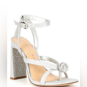 Gianni Bini Booker Silver Rhinestone Disco Ball Strappy 3 Inch Heels